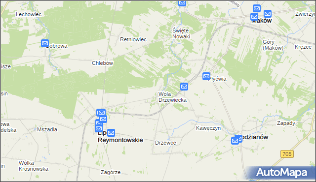 mapa Wola Drzewiecka, Wola Drzewiecka na mapie Targeo