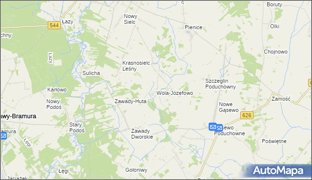 mapa Wola-Józefowo, Wola-Józefowo na mapie Targeo