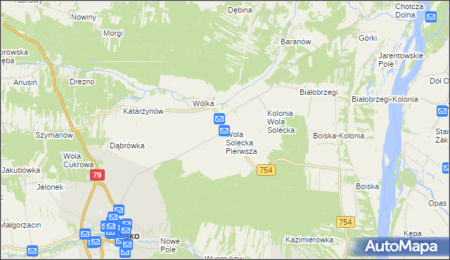 mapa Wola Solecka Pierwsza, Wola Solecka Pierwsza na mapie Targeo