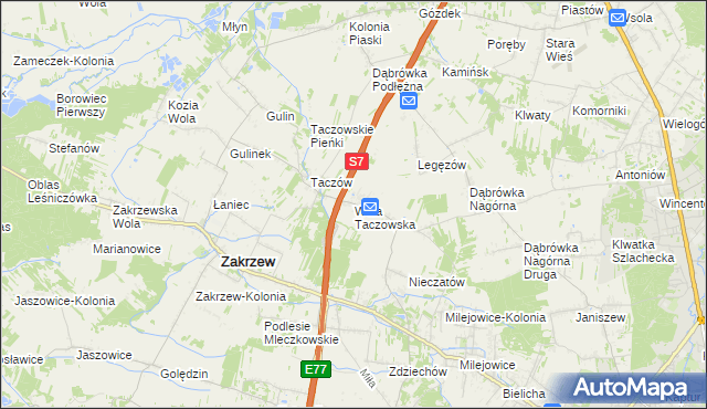 mapa Wola Taczowska, Wola Taczowska na mapie Targeo