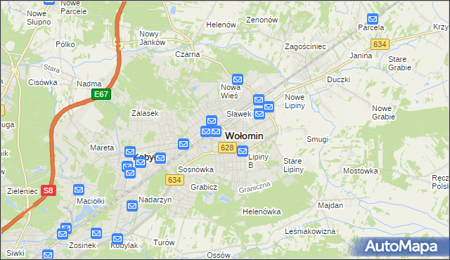 mapa Wołomin, Wołomin na mapie Targeo