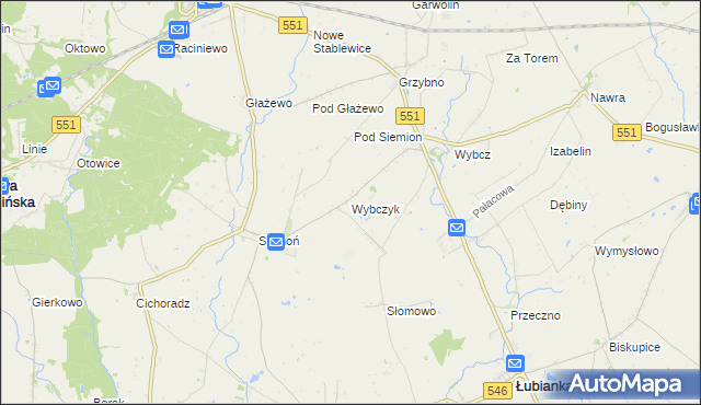 mapa Wybczyk, Wybczyk na mapie Targeo