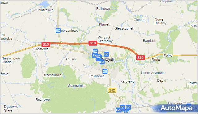mapa Wyrzysk, Wyrzysk na mapie Targeo