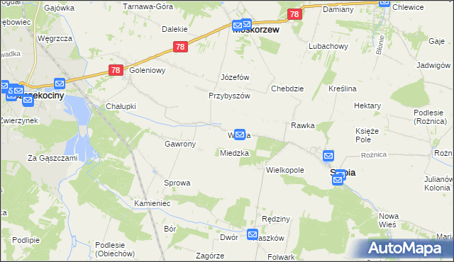 mapa Wywła, Wywła na mapie Targeo
