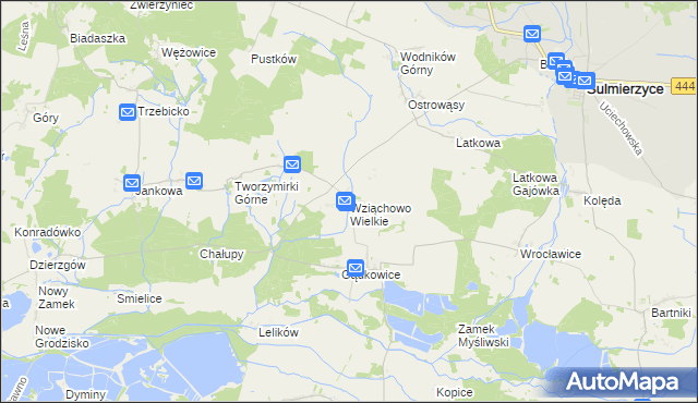 mapa Wziąchowo Wielkie, Wziąchowo Wielkie na mapie Targeo