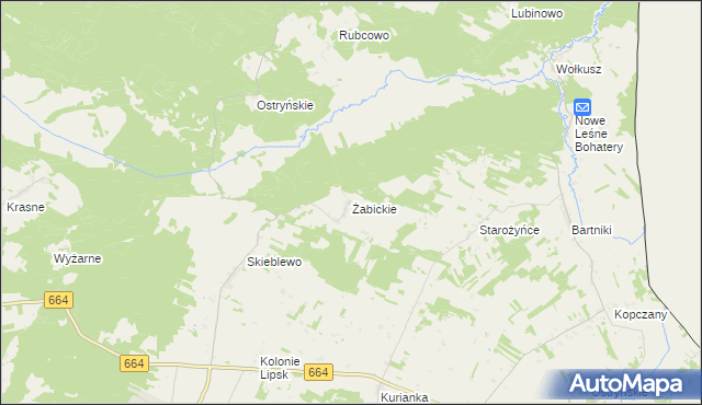 mapa Żabickie, Żabickie na mapie Targeo