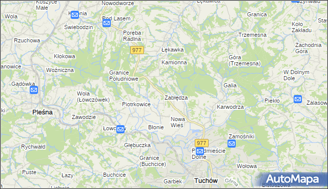 mapa Zabłędza, Zabłędza na mapie Targeo