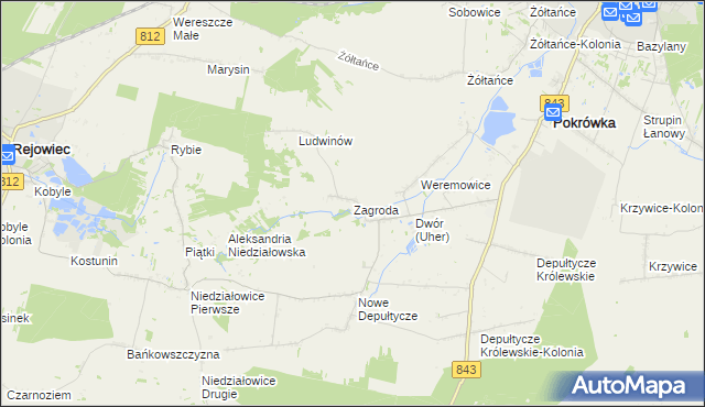 mapa Zagroda gmina Chełm, Zagroda gmina Chełm na mapie Targeo