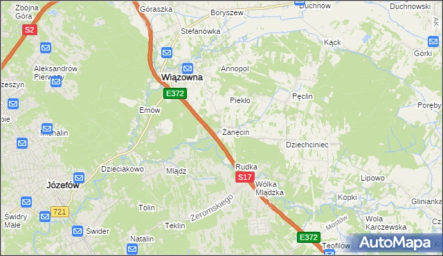 mapa Żanęcin, Żanęcin na mapie Targeo