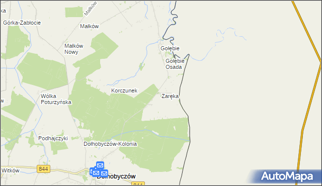 mapa Zaręka, Zaręka na mapie Targeo