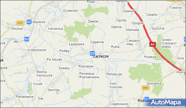 mapa Zarzecze powiat przeworski, Zarzecze powiat przeworski na mapie Targeo
