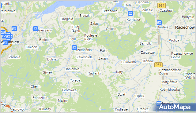 mapa Zasań, Zasań na mapie Targeo