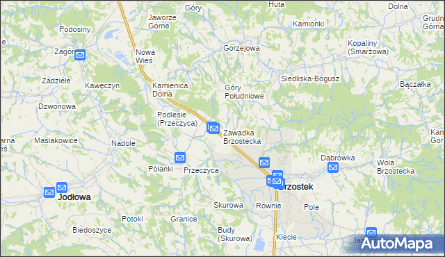 mapa Zawadka Brzostecka, Zawadka Brzostecka na mapie Targeo
