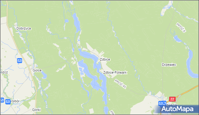 mapa Zdbice, Zdbice na mapie Targeo