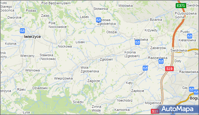 mapa Zgłobień, Zgłobień na mapie Targeo