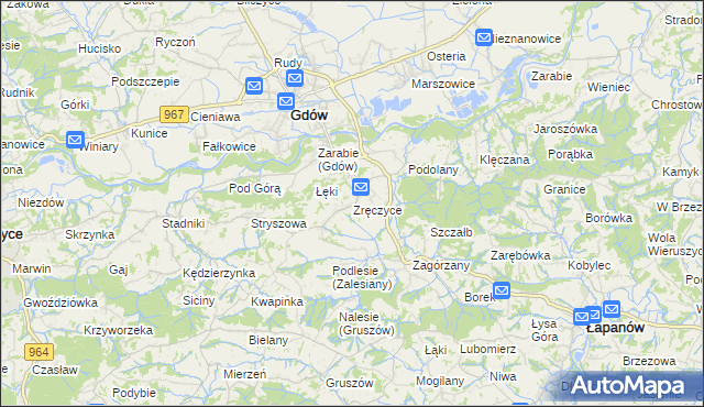 mapa Zręczyce, Zręczyce na mapie Targeo