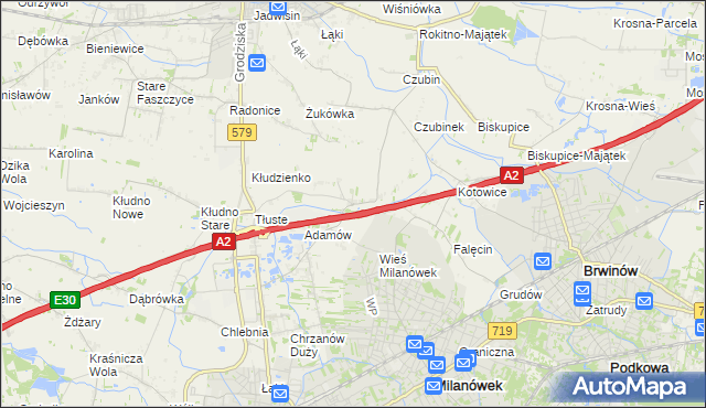mapa Żuków gmina Grodzisk Mazowiecki, Żuków gmina Grodzisk Mazowiecki na mapie Targeo