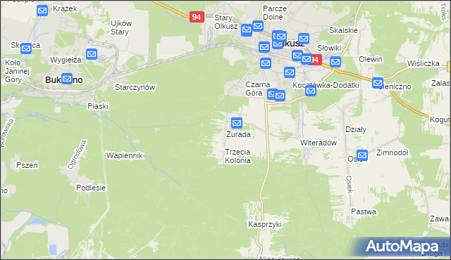 mapa Żurada, Żurada na mapie Targeo