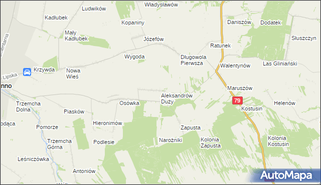 mapa Aleksandrów Duży, Aleksandrów Duży na mapie Targeo