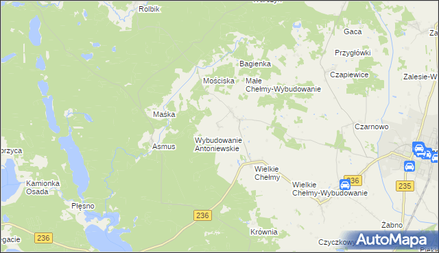 mapa Antoniewo gmina Brusy, Antoniewo gmina Brusy na mapie Targeo