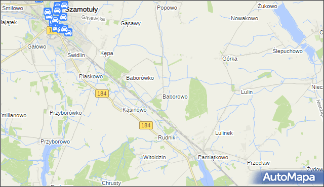 mapa Baborowo, Baborowo na mapie Targeo