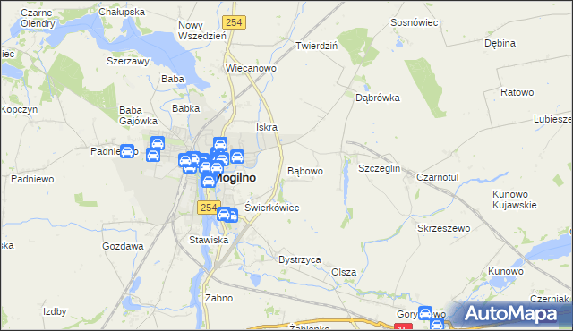 mapa Bąbowo, Bąbowo na mapie Targeo