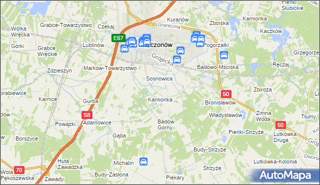 mapa Badowo-Dańki, Badowo-Dańki na mapie Targeo