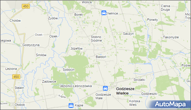 mapa Bałdoń, Bałdoń na mapie Targeo