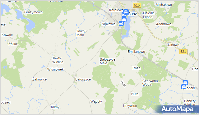 mapa Bałoszyce Małe, Bałoszyce Małe na mapie Targeo