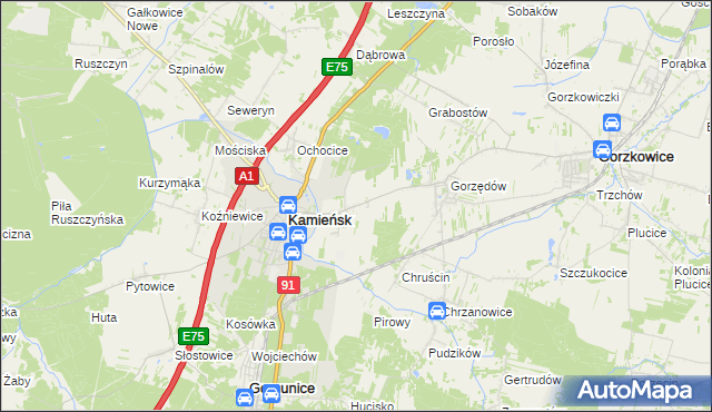 mapa Barczkowice, Barczkowice na mapie Targeo