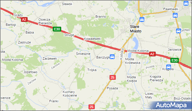 mapa Barczygłów, Barczygłów na mapie Targeo