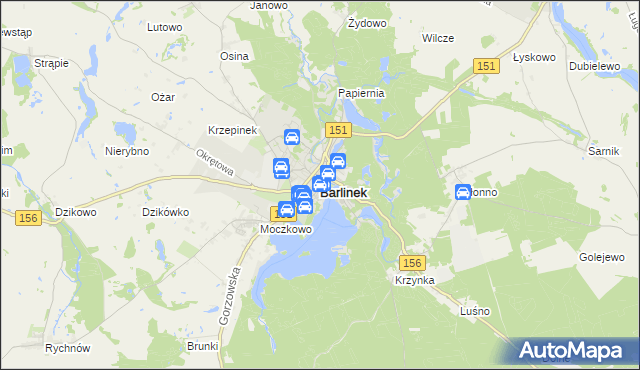 mapa Barlinek, Barlinek na mapie Targeo