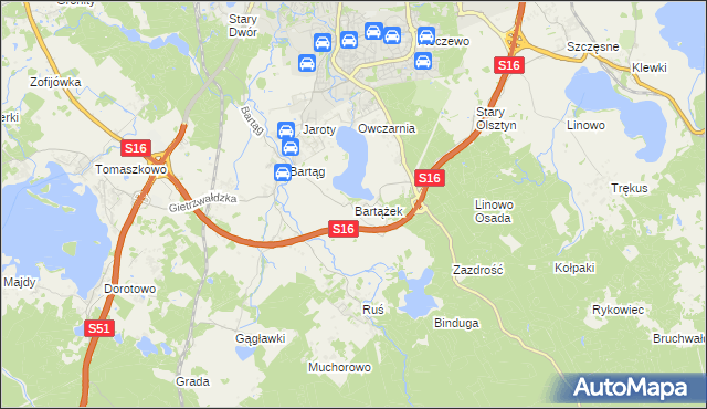 mapa Bartążek, Bartążek na mapie Targeo