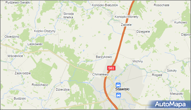 mapa Barzykowo, Barzykowo na mapie Targeo