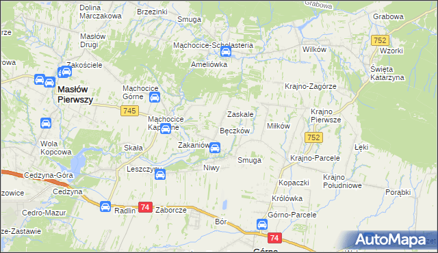mapa Bęczków, Bęczków na mapie Targeo