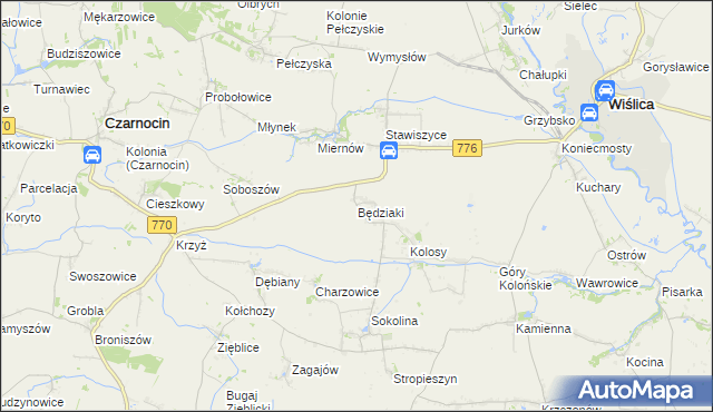 mapa Będziaki, Będziaki na mapie Targeo