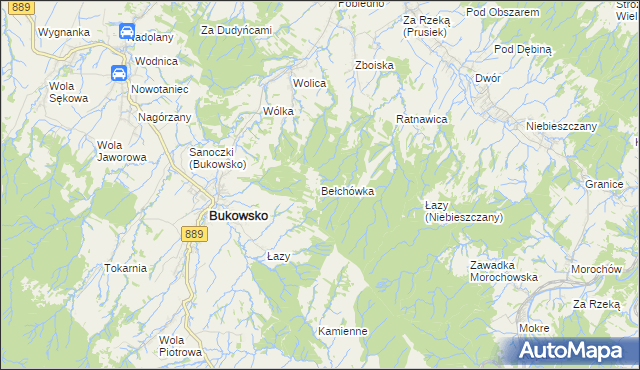 mapa Bełchówka, Bełchówka na mapie Targeo