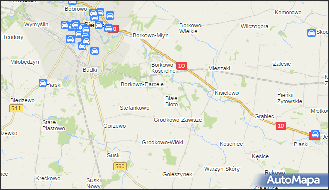 mapa Białe Błoto gmina Sierpc, Białe Błoto gmina Sierpc na mapie Targeo