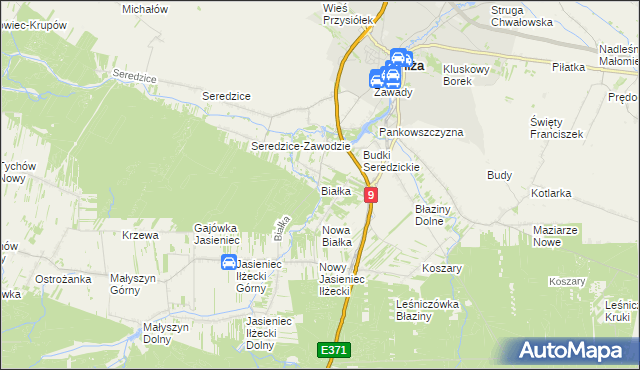 mapa Białka gmina Iłża, Białka gmina Iłża na mapie Targeo