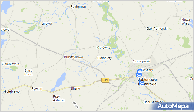 mapa Białobłoty gmina Świecie nad Osą, Białobłoty gmina Świecie nad Osą na mapie Targeo