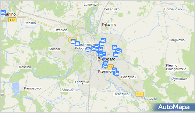 mapa Białogard, Białogard na mapie Targeo