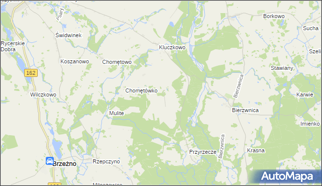 mapa Bierzwnica Osada, Bierzwnica Osada na mapie Targeo