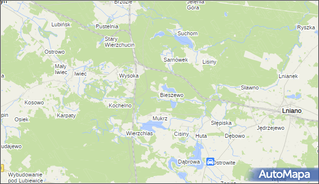 mapa Bieszewo, Bieszewo na mapie Targeo