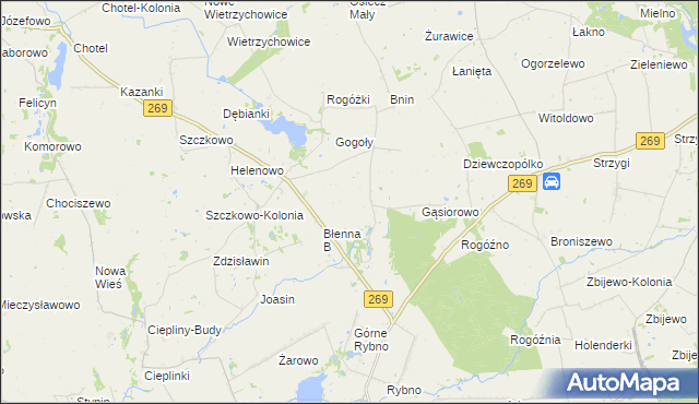 mapa Błenna A, Błenna A na mapie Targeo