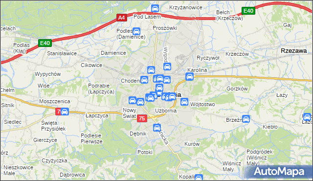 mapa Bochni, Bochnia na mapie Targeo