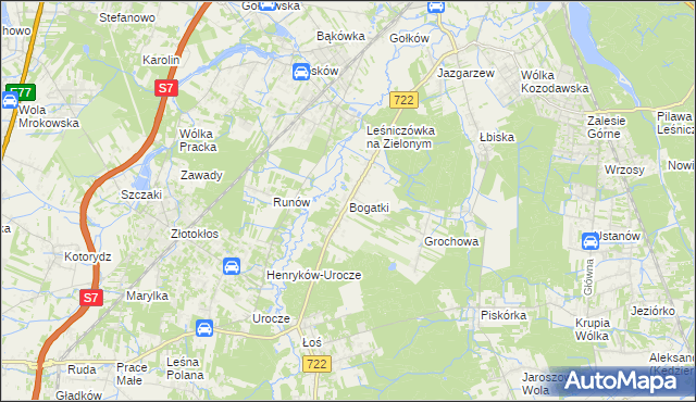 mapa Bogatki, Bogatki na mapie Targeo