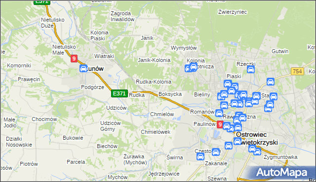 mapa Boksycka, Boksycka na mapie Targeo