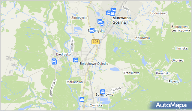mapa Bolechowo gmina Czerwonak, Bolechowo gmina Czerwonak na mapie Targeo
