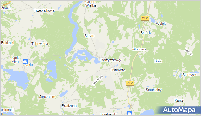 mapa Borzyszkowy, Borzyszkowy na mapie Targeo