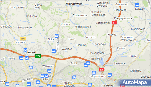mapa Bosutów, Bosutów na mapie Targeo